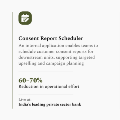 Consent Report Scheduler agent card