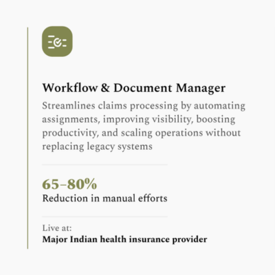 Workflow & Document Manager agent card